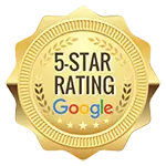 Alpha Landscaping LLC 5-star Google rating badge