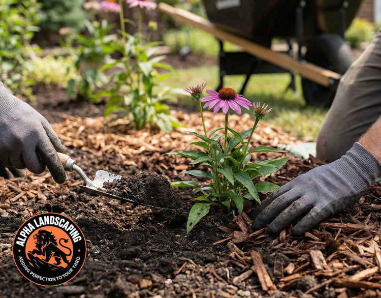 photo of Mulching & Planting by Alpha Landscaping LLC